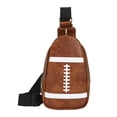 thumbnail image 4 of Bolso de pecho de rugby perfecl Mochila de hombro de cuero PU Marron oscuro, 4 of 8