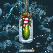 witspace Pickle Christmas Ornaments Cute Cucumber Ornament Funny Christmas Tree Ornament Pickle Hanging Ornaments for Christmas Tree Festive Holiday Decor Cute Cucumber Santa Hat Gifts