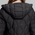 thumbnail image 6 of Down Warm Water Proof Jacket Women's Packable Down Jacket Lightweight Puffer Jacket Hooded Winter Coat Warm Light Outerwear Winter Jackets Women Long S-177 Black L, 6 of 7