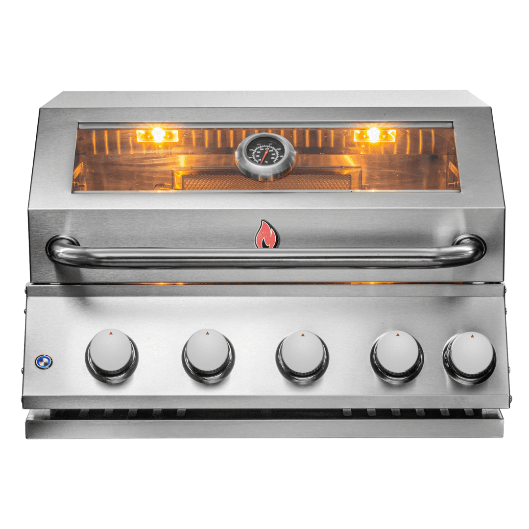 Chaleur Grill Outdoor 27" 4-Burner Built-in Propane Gas Grill, Rear Infrared, Lights