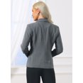 thumbnail image 3 of DARING DIVA Women's Notched Lapel One Button Work Office Suit Jackets L Dark Gray, 3 of 5
