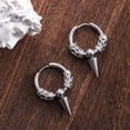 thumbnail image 3 of GENEMA 6Pieces Stainless Steel Huggie Hoop Dangle Earrings Feather Drop Earring for Men, 3 of 13