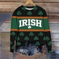 thumbnail image 2 of Womens St Patricks Day Sweatshirts Crew Neck Loose Holiday Green Print Shirts Casual Comfy Pullover Tops (S, Green R), 2 of 7