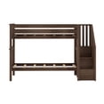 thumbnail image 4 of Max & Lily Twin over Twin Bunk Bed for Kids, Solid Wood Bunk Beds with Stairs and Storage, Walnut, 4 of 12