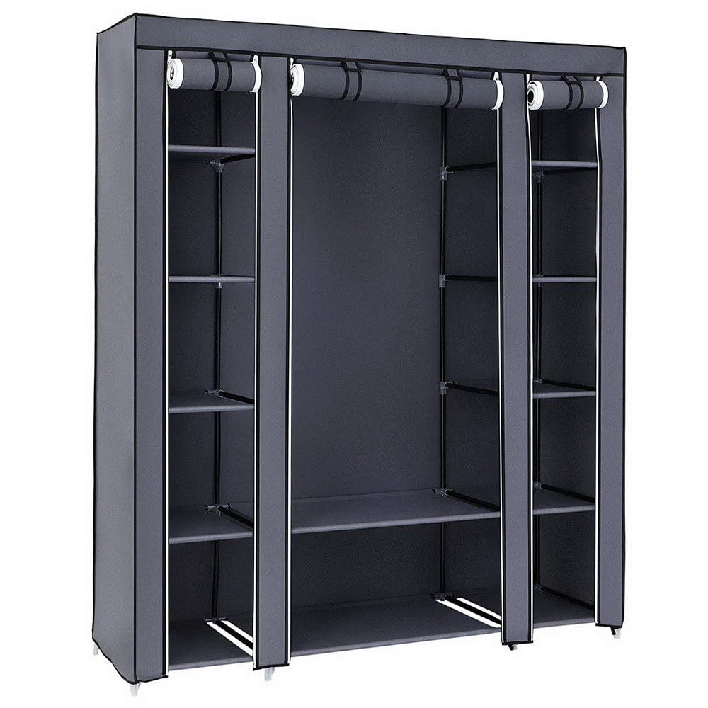 69" Portable Closet Clothes Organizer Shelf Home Wardrobe Storage Standing Bedroom Armoires