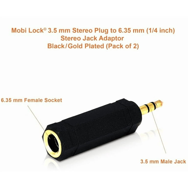 Greluma 6 stuks 3,5 mm TS-aansluiting op 6,35 mm stekker en 1/8 inch mono-jack naar 1/4 inch audio-aansluiting, adapter converter voor hoofdtelefoon