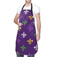 thumbnail image 3 of Uemuo Purple Mardi Gras Pattern Waterproof Apron Adjustable Dishwasher Apron- Apron for Women Men Heavy Duty Work Apron for Dishwashing Chemical Lab, 3 of 9