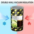 thumbnail image 2 of 20oz Coffee Tumblers Yellow Lemon Fruits Black Pattern Stainless Steel Vacuum Insulated Travel Tumbler Coffee Cups Mug with Lid and Straw with Cleaning Brush for Cold & Hot Drinks, 2 of 5