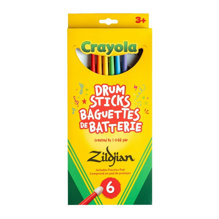 Zildjian, Kids Drumsticks Pack, 6 Pk, Crayola Colors - Walmart.com