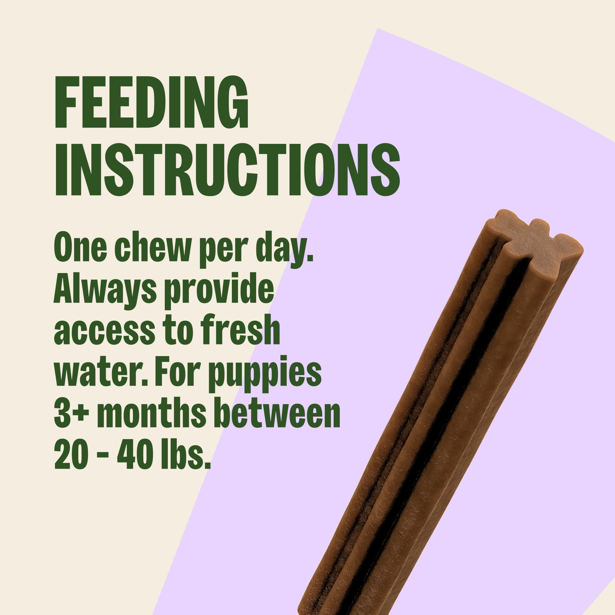 Wellness WHIMZEES Puppy Natural Dog Dental Treat, Chews, Freshens Breath, Medium/Large Size, 7.9 oz Bag, 14 Count