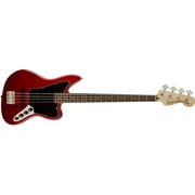 Fender Squier Vintage Modified Jaguar Bass Special Electric Bass Guitar - Crimson Red Transparent