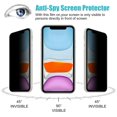 thumbnail image 4 of XIHAMA [2+2 Pack] iPhone 11/XR Privacy Screen Protector with Camera Lens Protector Full Coverage Anti-Spy Tempered Glass Film 9H Hardness Upgrade Edge Protection Easy Installation Bubble Free, 4 of 8