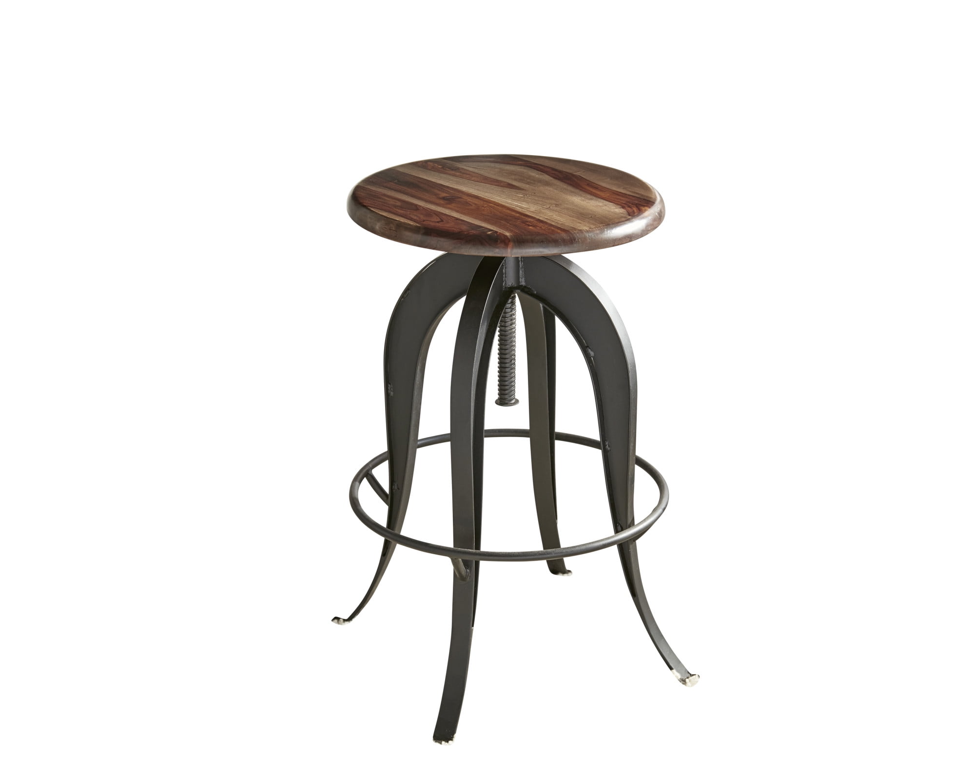 Steve Silver Sparrow Indoor Swivel Backless Adjustable 32" Height Round Bar Stool, Brown