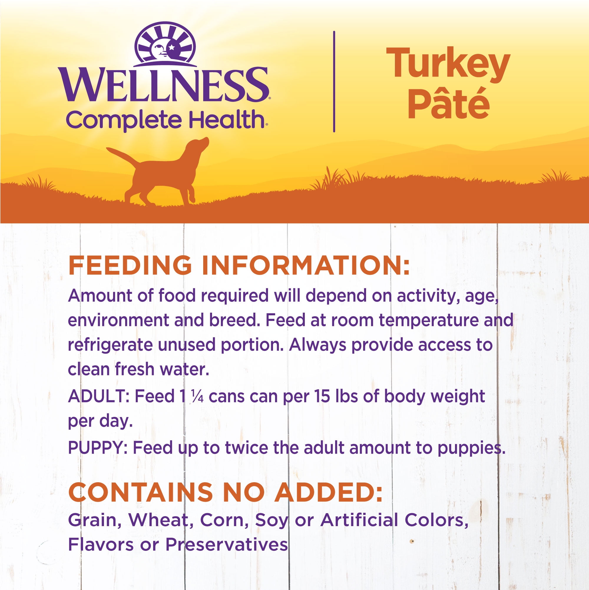 Wellness Complete Health Pate Adult Canned Wet Dog Food, Wholesome Grains, Natural, Turkey and Sweet Potato, 12.5 oz, Pack of 12 Cans