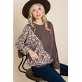 thumbnail image 4 of Solid Rib Modal Casual 3/4 Sleeves Dolman Sleeves Top, 4 of 5