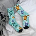 thumbnail image 5 of Hirioo Turtles And Sea Pattern Adult Middle Tube Socks Breathable Sock Non-Pilling,Contrasting Color Design, 5 of 6