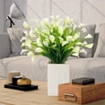 thumbnail image 2 of Nanoei Artificial Calla Lily Flowers for Outdoor And Indoor Decor, Realistic Plastic Stems for Planters And Weddings, Spring Summer Cemetery Arrangements White, 2 of 9