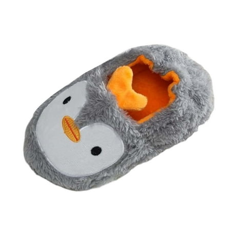 

Kids Penguin Slippers Adorable Casual Baby Warm Heel Wrapped Nonslip Soft Animal Plush Slippers for Bedroom Winter Indoor Boys and Girls 14.5cm