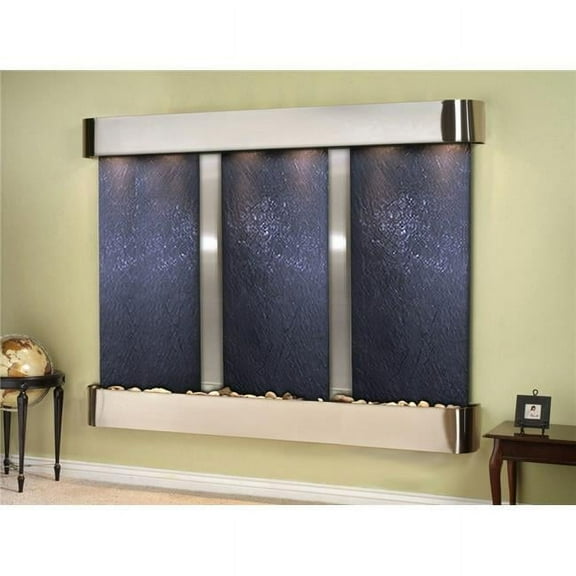 Adagio DCR2011 Deep Creek Falls Round Stainless Steel Black Featherstone Wall Fountain