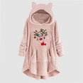 thumbnail image 2 of Abrigo de Invierno de Navidad Para Mujer Trajes de Felpa Botones de Impresión de Navidad Casual Top Con Capucha de Manga Larga Odeerbi ODB200748, 2 of 5