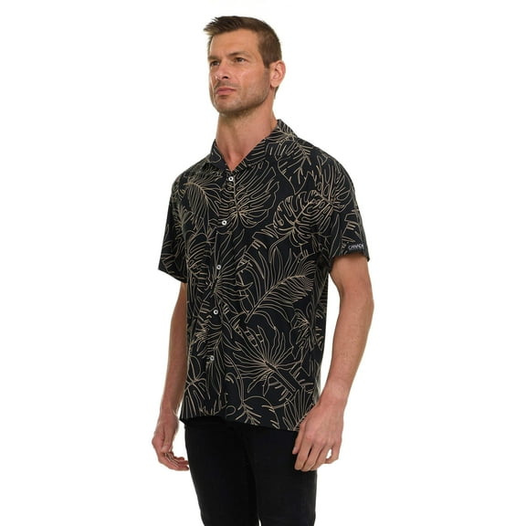 Canada Weather Gear Men’s ICE Fabric Camp Collar Shirt – 4-Way Super Stretch, Wrinkle Resistant, Moisture Wicking Travel Shirt