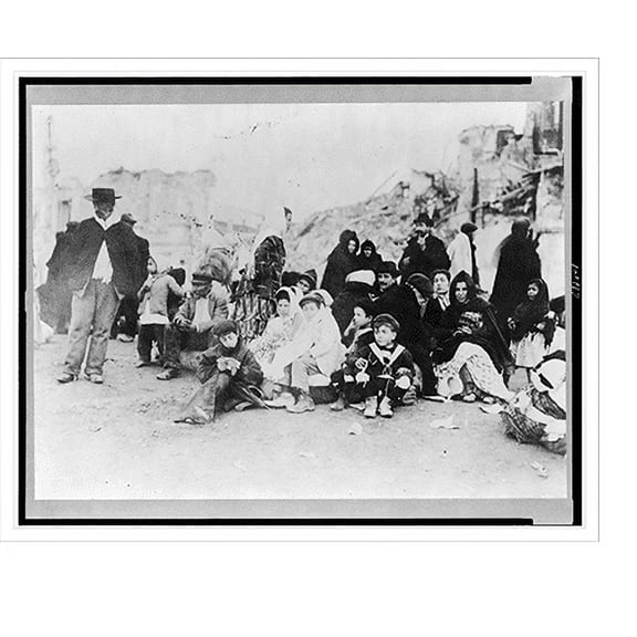 Historic Print, [Survivors of the earthquake, Messina, Sicily, Italy], 16" x 20"