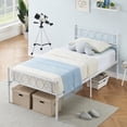 thumbnail image 1 of Tamaño individual size metal marco de cama con heart-shaped cabecero y footboard 12.2in underbed almacenamiento in blanca, 1 of 7