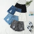thumbnail image 4 of MIXUE Jeans For Women Denim Solid Color High Waist Sexy Wide Leg Shorts Daily-Wear,Black,L, 4 of 5