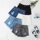 thumbnail image 3 of MKLEKYY Pantalones Cortos Deportivos para Mujer, de Verano, de Cintura Alta, Sexys, Perforados, con Pierna Ancha, de Mezclilla, 3 of 4