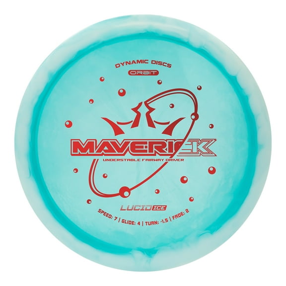 Dynamic Discs Lucid Ice Orbit Maverick Disc Golf Fairway Driver Plastic Material Driver-Turquoise