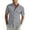 Gray, variant on Mens Burron Down Dress Shirts Casual Short Sleeve Fashion Work Shirt V Neck Lightweight Loose Trendy Business Blouse Top