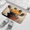 thumbnail image 3 of Green Plant Decor Cacti Decor Cactus With Flower Print Bath Rug, Coral Velvet, 16"x24",Comfortable, Soft, Machine Wash, Non-Slip, Easier to Dry for Bathroom Floor Rugs, 3 of 8
