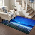 thumbnail image 3 of Area Rugs 3'x5', Starry Sky Carpet Runner Indoor Outdoor Rugs Home Decor Aesthetic, Blue Ocean Night Wildflowers Coastal Pastoral Non Slip Mats Washable Accent Rug for Living Room Bedroom, 3 of 8