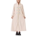 thumbnail image 3 of EnJoCho Muslim Girl Dress Abaya Kids Islamic Kaftan Ramadan Prayer Long Robe Button Down Batwing Sleeve Gown Dress, 3 of 8