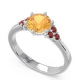 thumbnail image 2 of 2.15 Carat Round Cut Citrine & Garnet Gemstone New Design Engagement Ring for Ladies Solid 14K White Gold Size 4.5 by Diamond-Capitals, 2 of 7