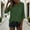 Green, variant on Womens V-Neck Blouse 3/4 Sleeve Cotton Linen Blend Loose Fit High Low Hem Casual Summer Top Pink,Size S
