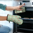 thumbnail image 2 of Green Christmas Tree Pattern Kitchen Oven Mitt and Pot Holder Sets 2 Pcs for Baking, Cooking and Grilling, Heat Resistant Up To 392 °F, 2 of 7