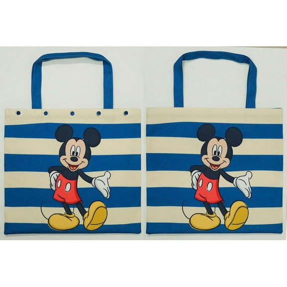 Mickey Classic Blue Striped Tote