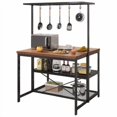 thumbnail image 1 of kitchen Island, Bakers Rack, Island Table for Kitchen,3 Tier Microwave Stand Oven Shelf with Storage,Large Coffee Bar Table, Storage Shelf for Kitchen Dining Room Living Room,5 Hooks,42"*28"*72", 1 of 9