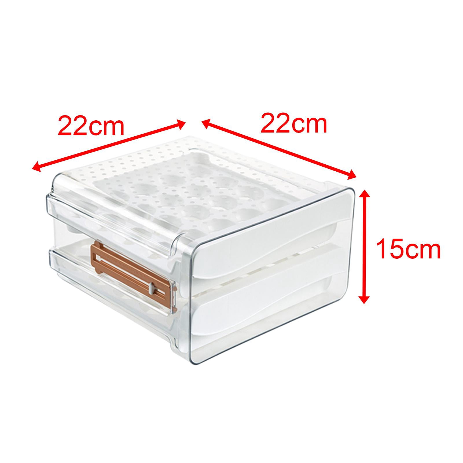 Fiocias Double Layer Egg Holder for Refrigerator Transparent Egg Container for Counterto hold 32 eggs