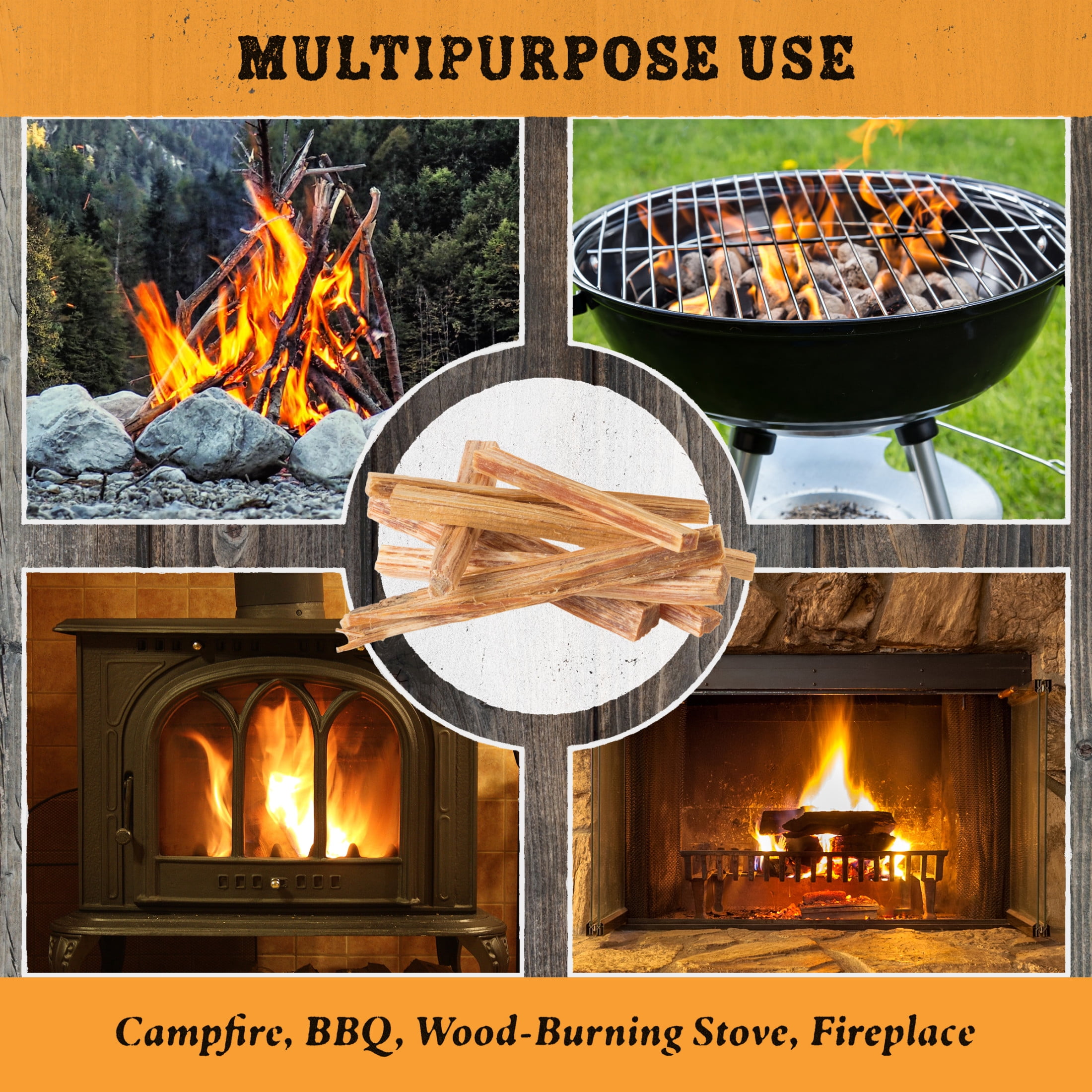 Pure Garden Fatwood Pine Wood Fire Starter Sticks - 10lb Box for Indoor and Outdoor Use