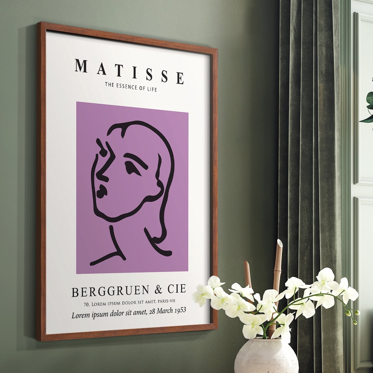 Matisse CVIII Framed Print in Brown Solid Wood 11 x 14 Framed Print