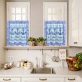 thumbnail image 3 of Ocean Style Curtain Valances Set Summer Blue White Stripes Anchor Sea Wavy Border Kitchen Curtains 36&nbsp;inch Length Rod Pocket Valance and Tiers 3 Piece Set Small Bedroom Bathroom Laundry Decor, 3 of 9