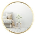 thumbnail image 1 of Mirrorize Canada Round Gold Bathroom Metal Framed Decorative Wall Mirror (24 in. Diameter), 1 of 15