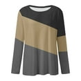 thumbnail image 4 of SNKSDGM Hauts Courts à Manches Longues Blouse Femmes Blouses à Manches Longues pour le Travail T-Shirt Décontracté à Col Rond Manches Longues Imprimé Respirant m, 4 of 4
