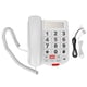 thumbnail image 2 of Teléfono fijo con cable manecillas de volumen ajustables blancas botón grande teléfono con cable dial de un toque para personas con discapacidad auditiva, 2 of 8