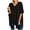 Black, variant on Women's V Neck Knit Poncho Sweater Side Slit Shawls Wraps Solid Capes Lightweight Batwing Short Sleeve Loose Fit Pullover Tops(Orange,L)