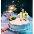 thumbnail image 4 of Bougies d'Anniversaire 10 Ans, Topper de Gâteau Chiffre 10 Doré pour Décorations de Fête d'Anniversaire, 4 of 5