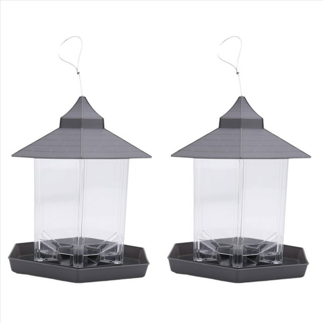Paquete de 2 Comederos para Pájaros para Colgar Al Aire Libre, Diseño de Pagoda Retro, Instalación Divertida, Comedero para Pájaros, Que Atrae Pájaros Salvajes