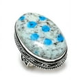 thumbnail image 2 of Natural K2 Azurite Gemstone Handmade 925 Sterling Silver Jewelry Ring S.8, 2 of 2